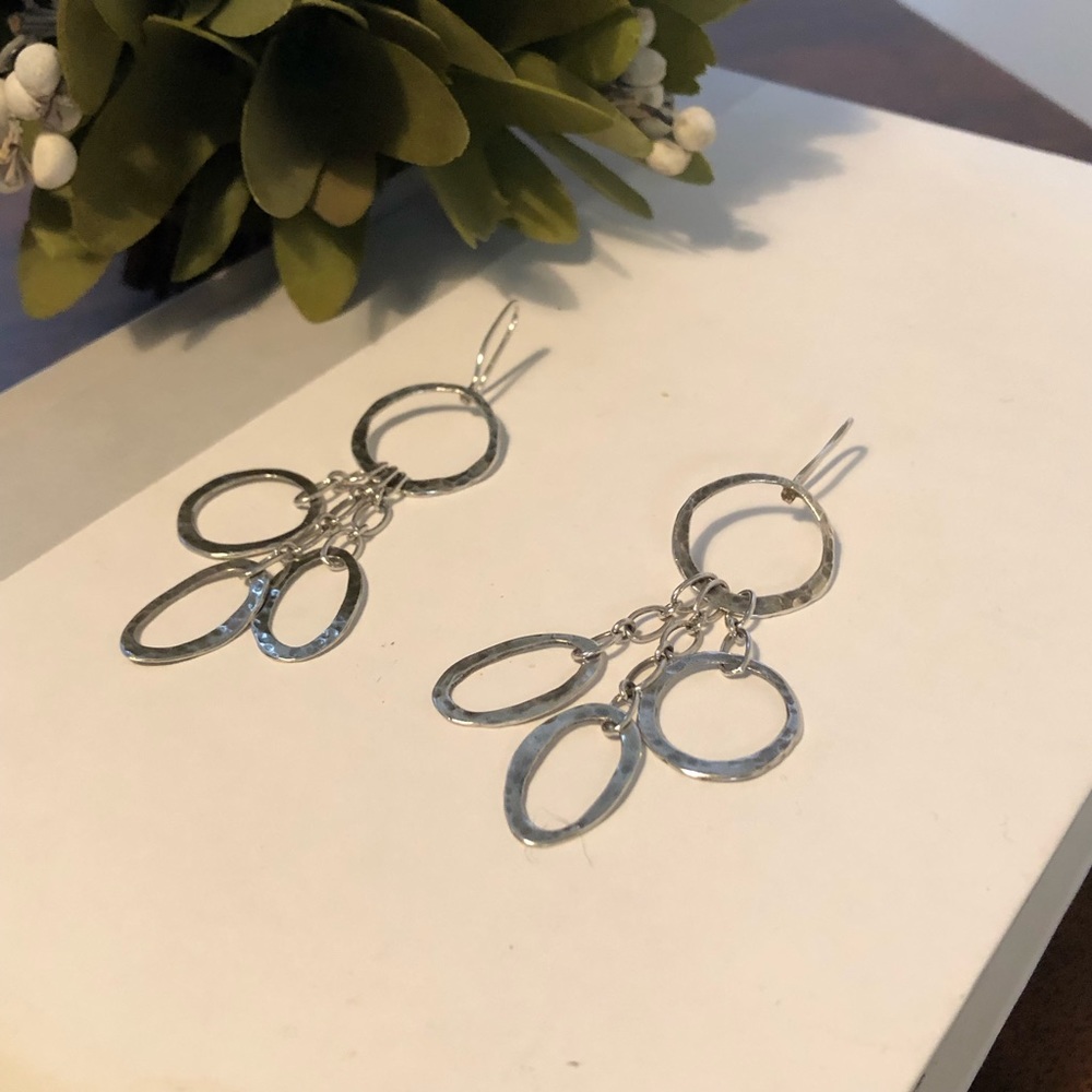 .925 Sterling Oxidized Hammered Silpada Earrings
